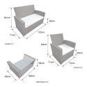 Set di mobili da giardino in resina intrecciata COMINO grigio 4 posti - cuscini grigi