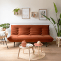 ANATOLE Divano letto a 3 posti in velluto terracotta