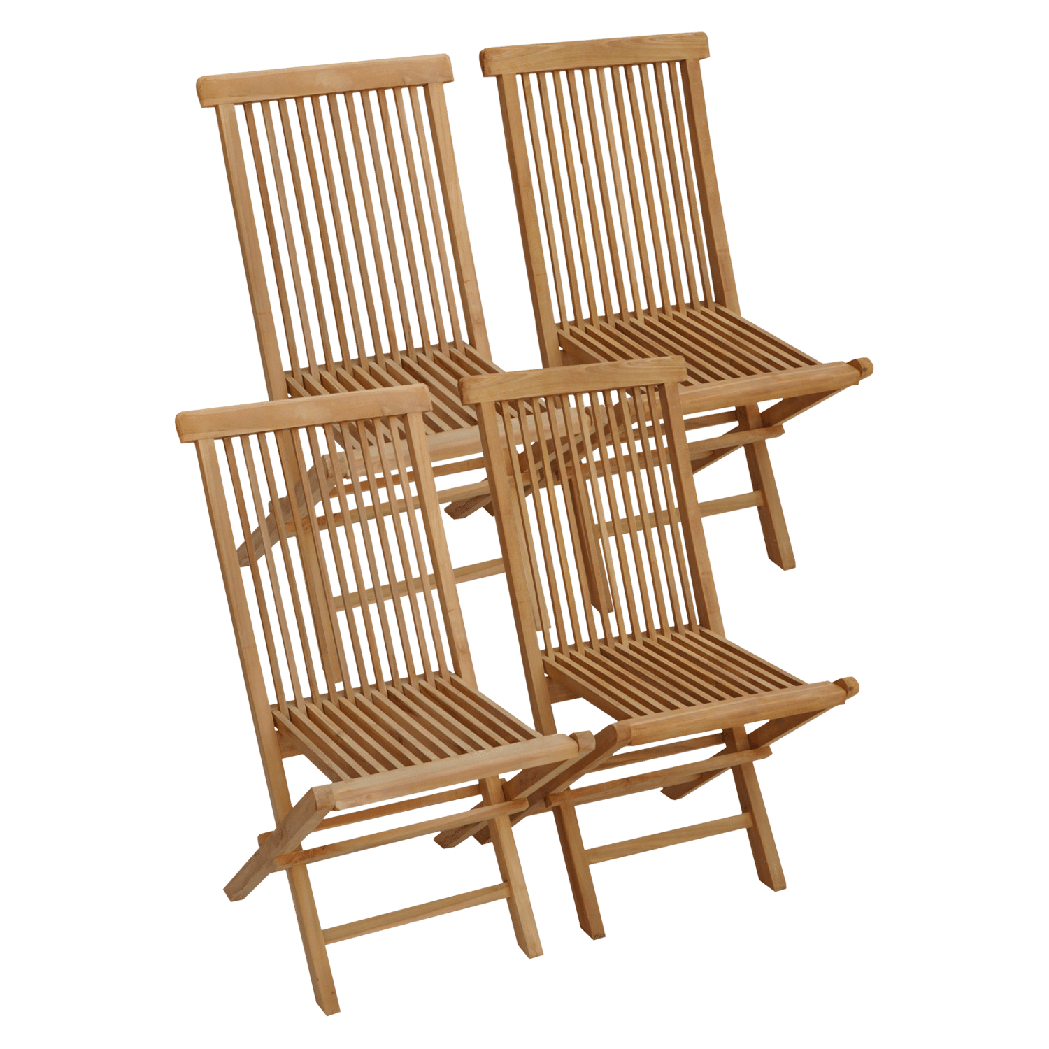 Set van 4 LOMBOK teakhouten tuinstoelen