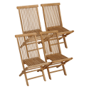 Set van 4 LOMBOK teakhouten tuinstoelen