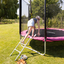 Pacote Premium Trampolim 245cm reversível rosa / cinzento CANBERRA + rede, escada, cobertura e kit de ancoragem