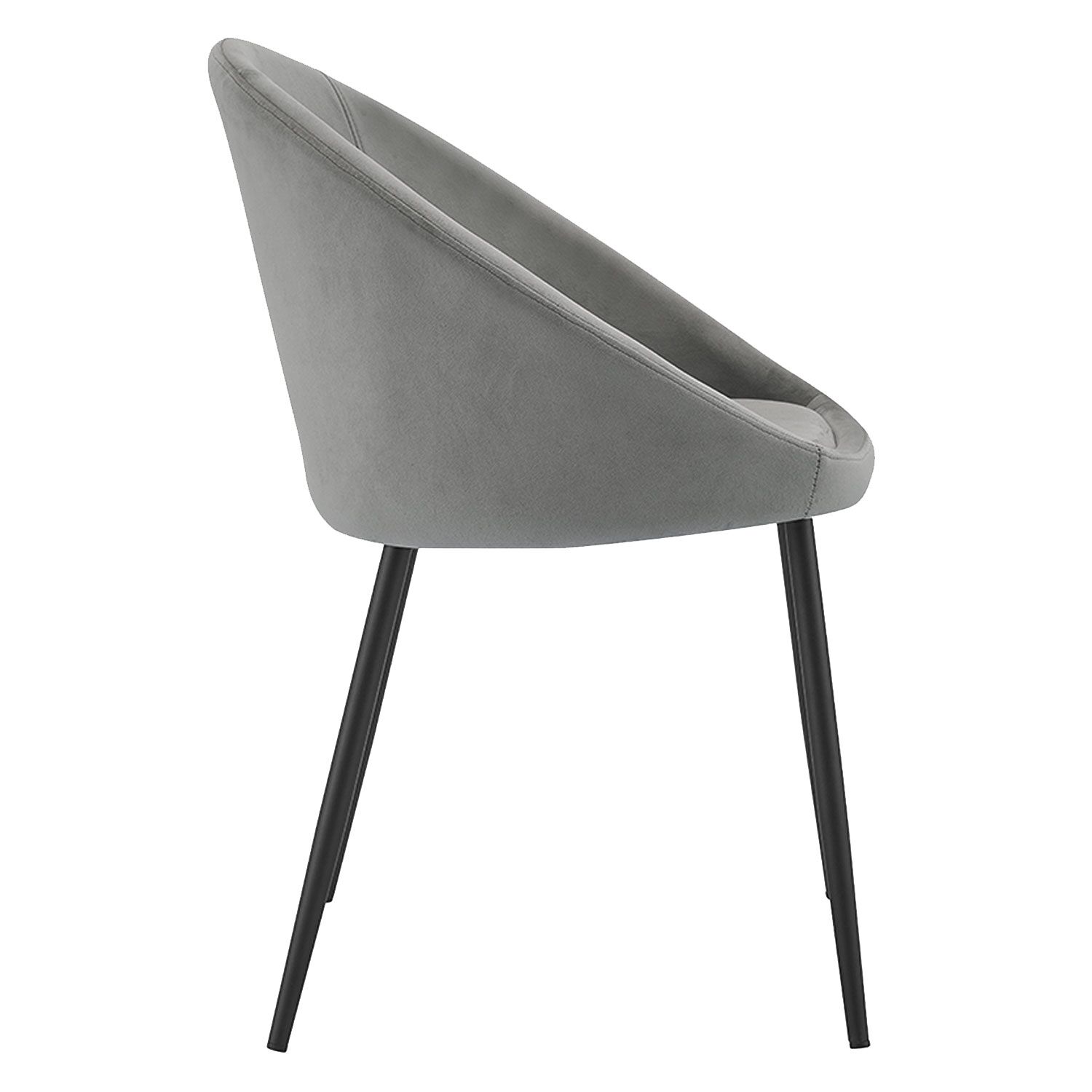 Pack de 2 sillas vintage de terciopelo gris DIANE