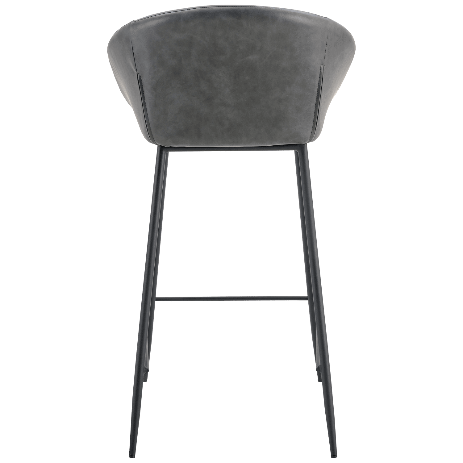 Lot de 2 tabourets de bar en simili gris foncé ACHILLE