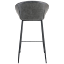 Lot de 2 tabourets de bar en simili gris foncé ACHILLE