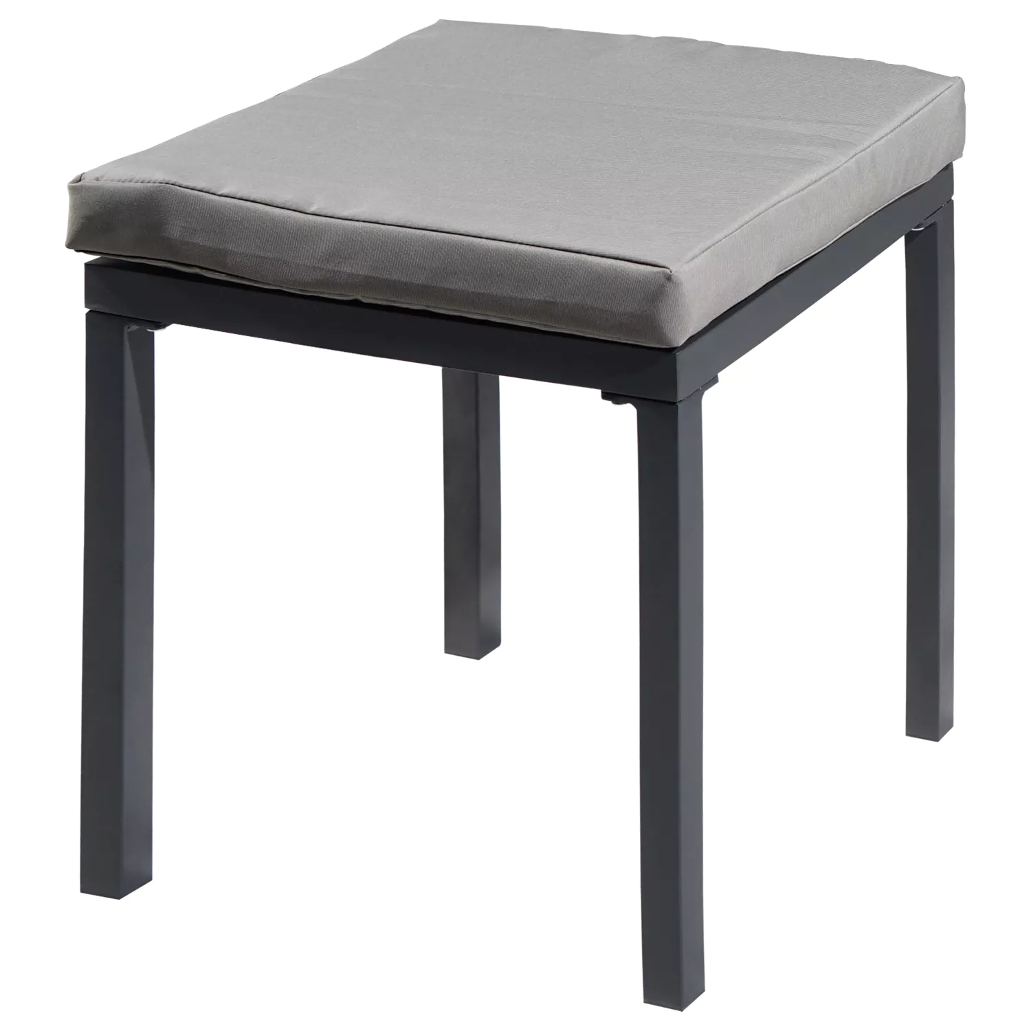 Salon de jardin modulable IBIZA en tissu gris 7 places - aluminium anthracite