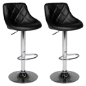 Lot de 2 tabourets de bar noir JASPER