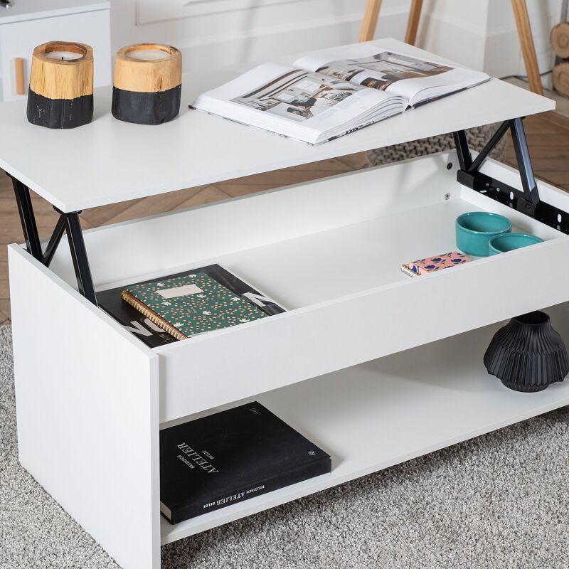 Salontafel met hefblad wit - Happy Garden