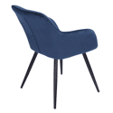 Chaise vintage GISELE velours bleu