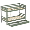 Kinderstapelbed 190x90cm groen met laden AMBER