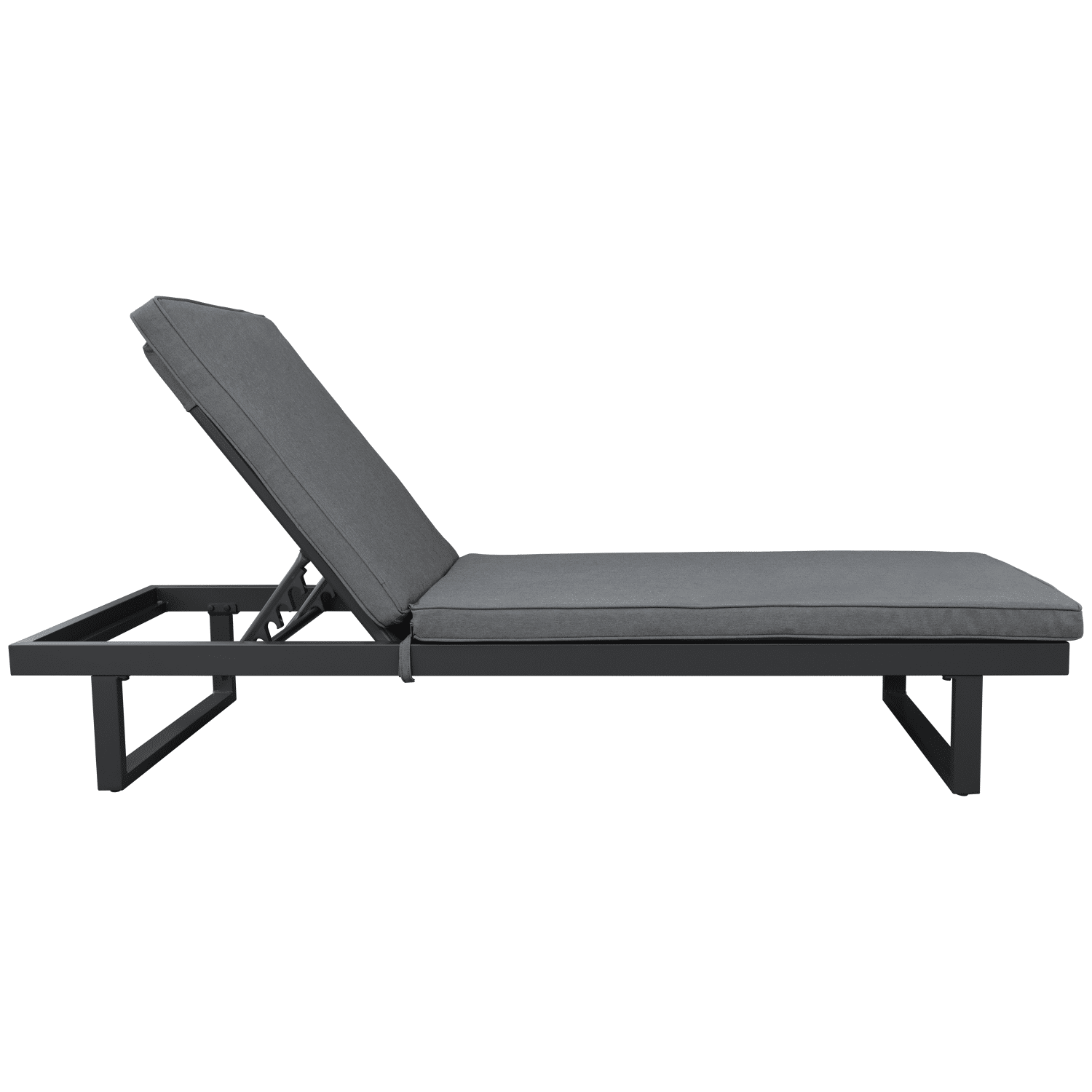 Espreguiçadeira de alumínio com almofada cinzenta PALOMINOS