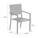 Set van 10 antraciet aluminium gestoffeerde stoelen - grijs textilene