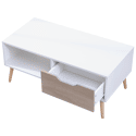 Table basse avec tiroir style scandinave blanche - Happy Garden
