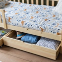 Lit cabane pour enfant 190x90cm en bois avec tiroirs MARCEAU