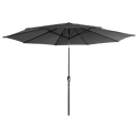 Parasol droit HAPUNA rond 3,30m de diamètre gris