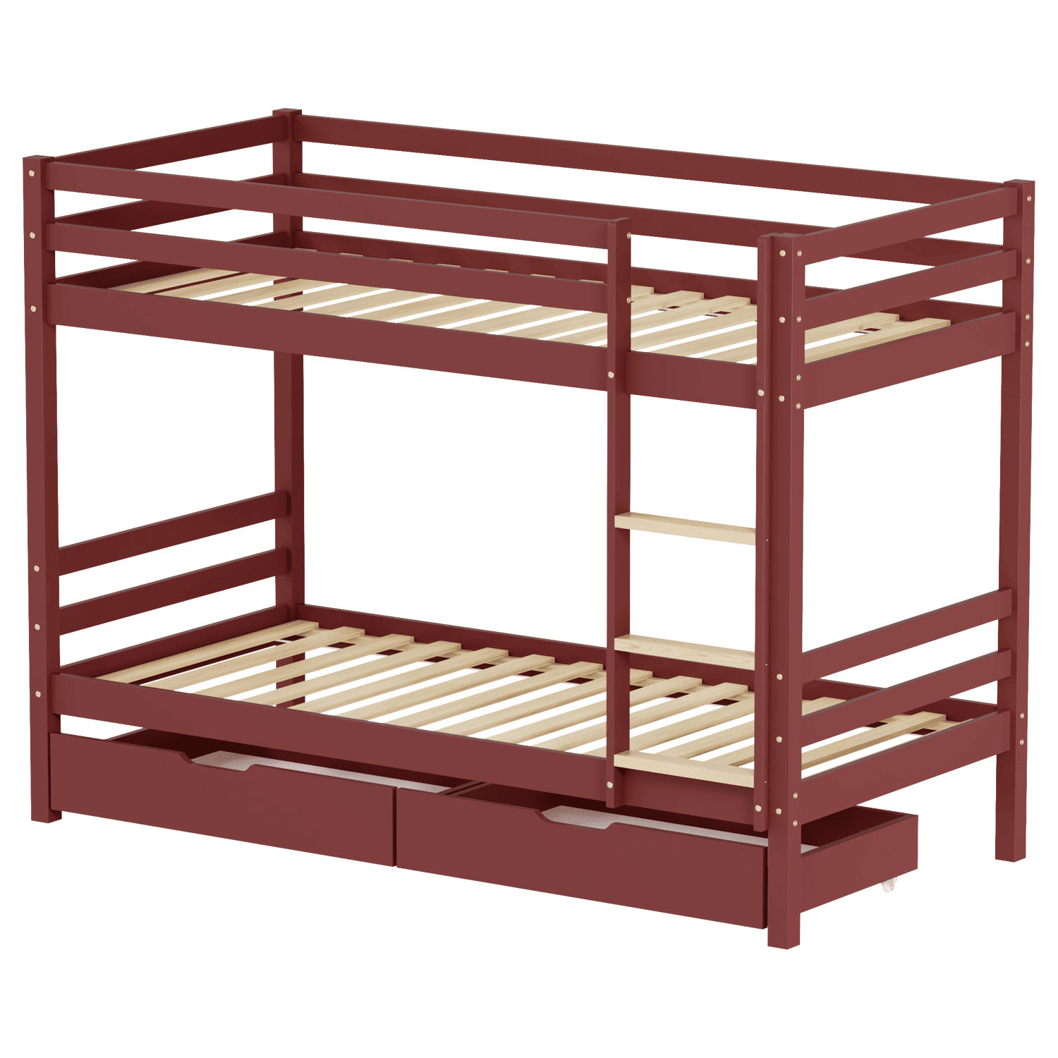 Kinderstapelbed 190x90cm terracotta met laden