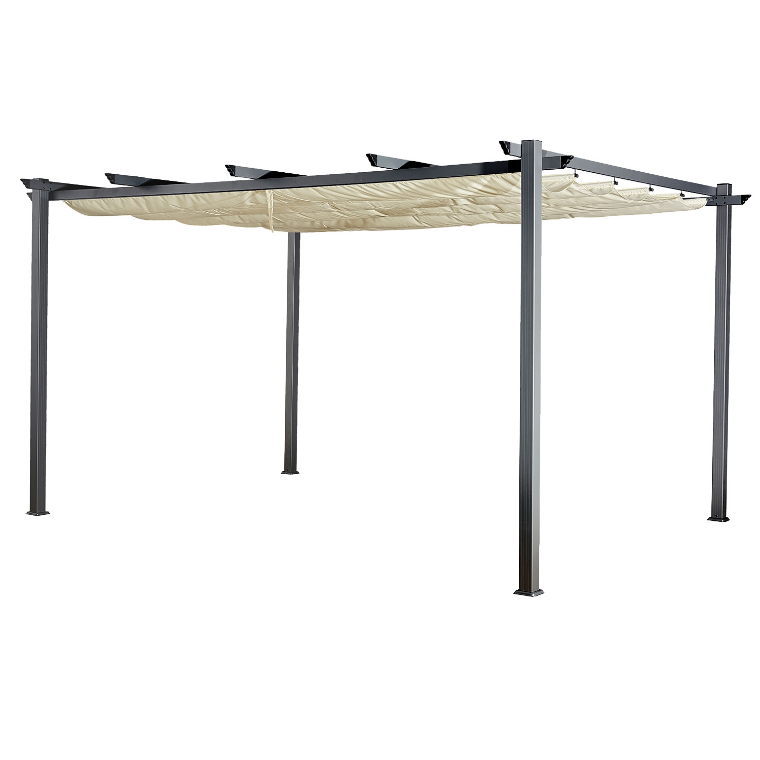 Freistehende Pergola 3 × 4m CASSIS beige - Aluminiumstruktur