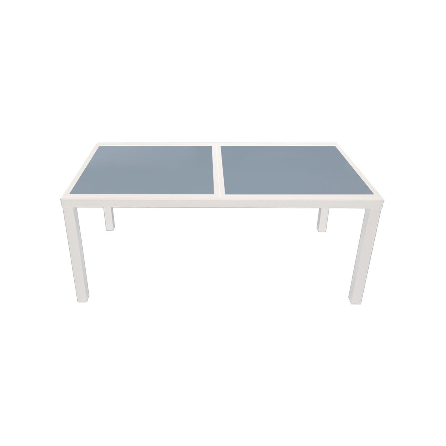 FIRENZE conjunto de móveis de jardim extensíveis em cinzento textileno 8 lugares - alumínio branco