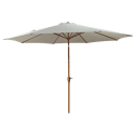 Sombrilla redonda recta HAPUNA de 3,30 m de diámetro efecto beige y madera