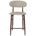 Lot de 2 tabourets de bar taupe chiné et métal effet bois foncé