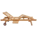 Set di lettini e tavolini pieghevoli in teak