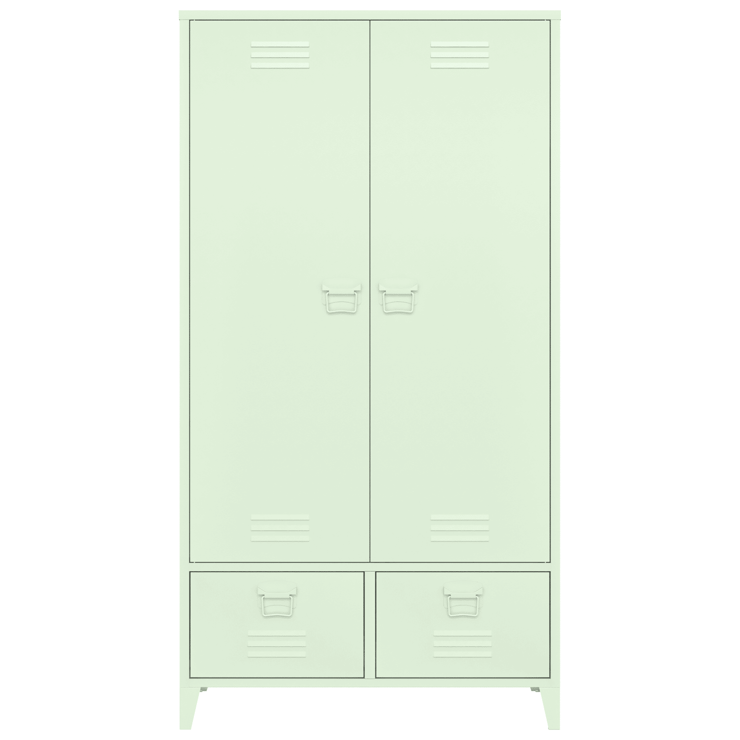 Armoire en métal 2 portes avec penderie vert tilleul