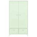 Armoire en métal 2 portes avec penderie vert tilleul