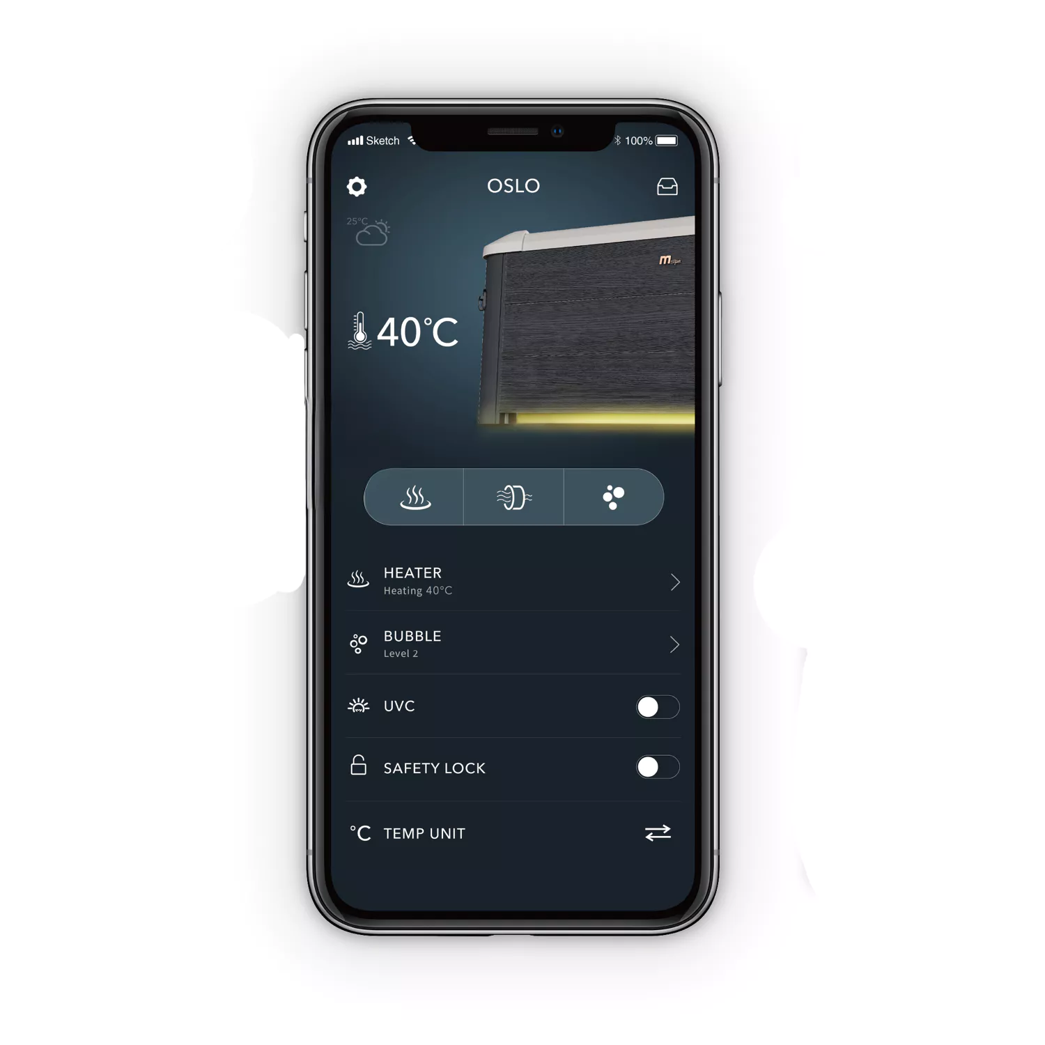 MSPA - Spa rigide connecté carré 160cm OSLO - 6 places
