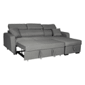 Canapé d'angle convertible WARREN 3 places gris