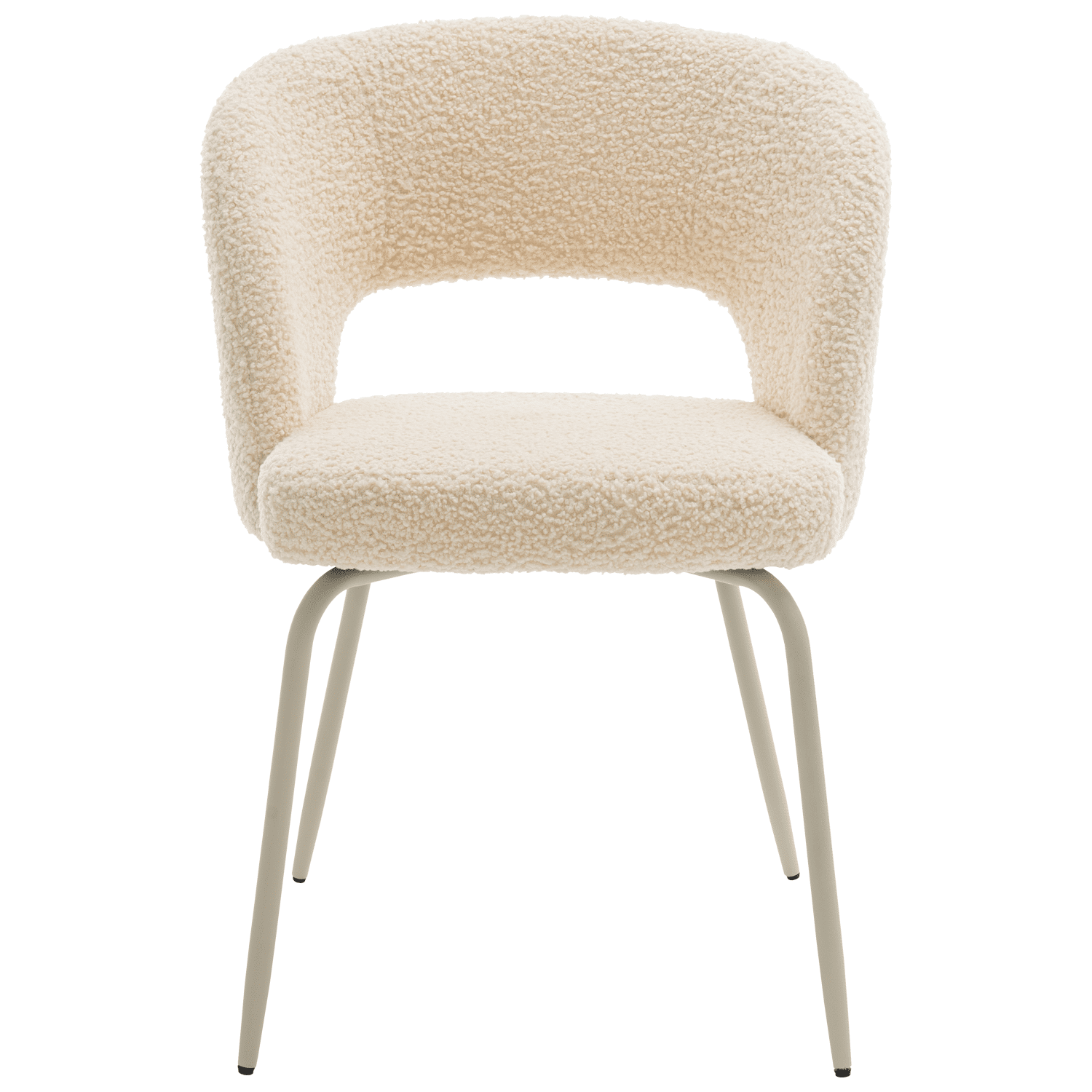 Lote de 2 sillas FLAVIA de tela de bucles beige