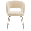 Lote de 2 sillas FLAVIA de tela de bucles beige