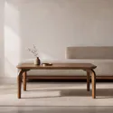 Mesa de centro em madeira maciça de manga tingida escura 100cm