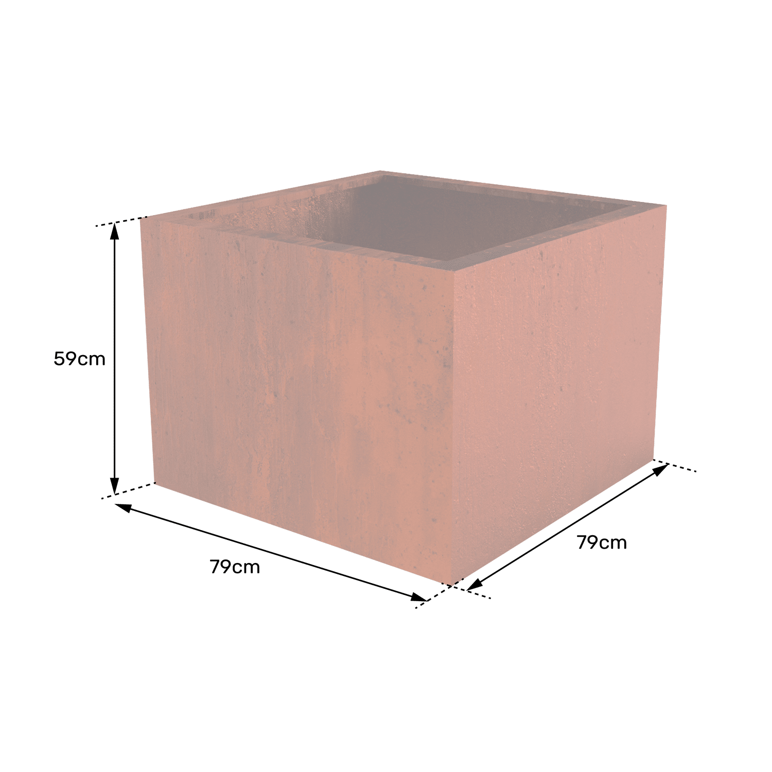 FOREST STYLE - Bac carré 79x79cm CORTEN