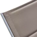 Set bain de soleil et table d'appoint en textilène taupe - aluminium blanc