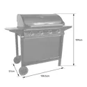 Barbecue au gaz - 4 brûleurs avec thermomètre 14kW