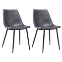 Lot de 2 chaises vintage ÉLIA gris foncé