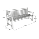 Banc de jardin en teck 180cm KUTA