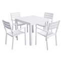VENEZIA Set di mobili da giardino allungabili 90/180 in alluminio bianco - 8 posti a sedere