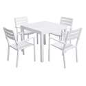 Salon de jardin VENEZIA extensible 90/180 en aluminium blanc - 8 places