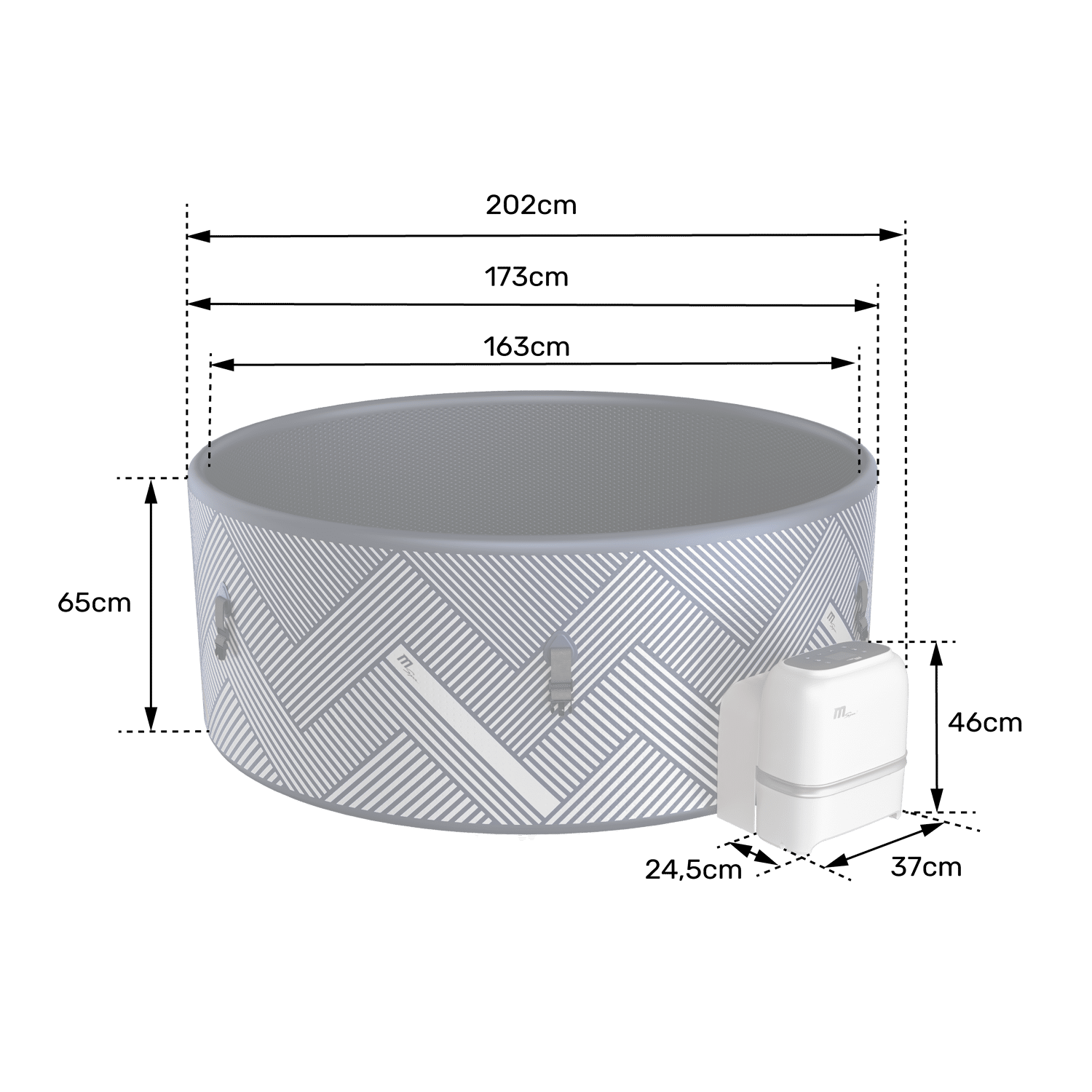 MSPA - Spa gonflable connecté rond Ø 173cm NAVAL - 6 places