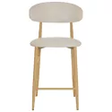 Lot de 2 tabourets de bar beige et métal effet bois clair SIMON