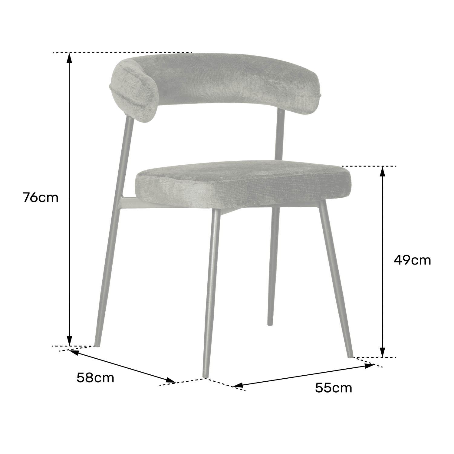 Lot de 2 chaises en tissu jaune chiné THEA