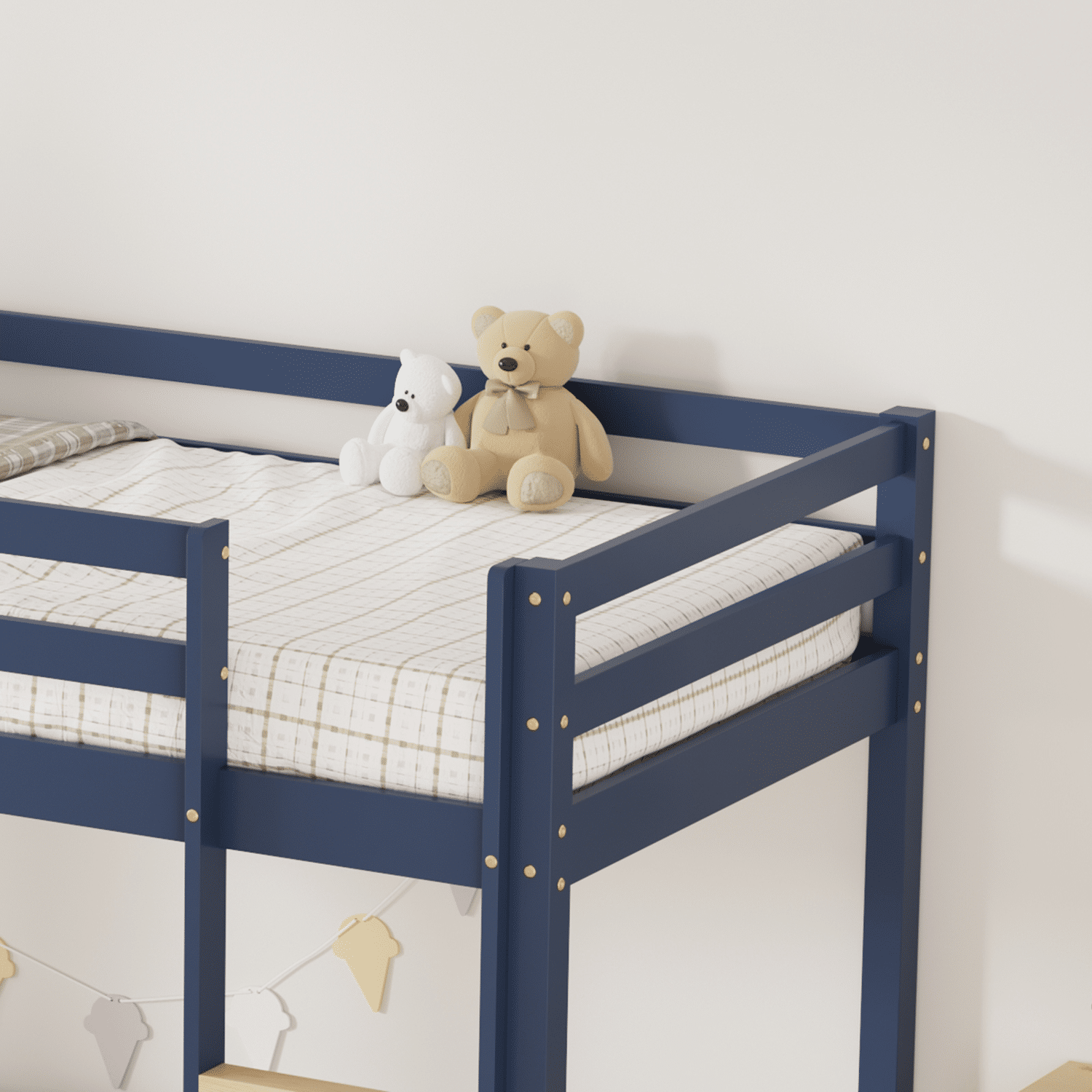 Kinderstapelbed 190x90cm donkerblauw AMBER