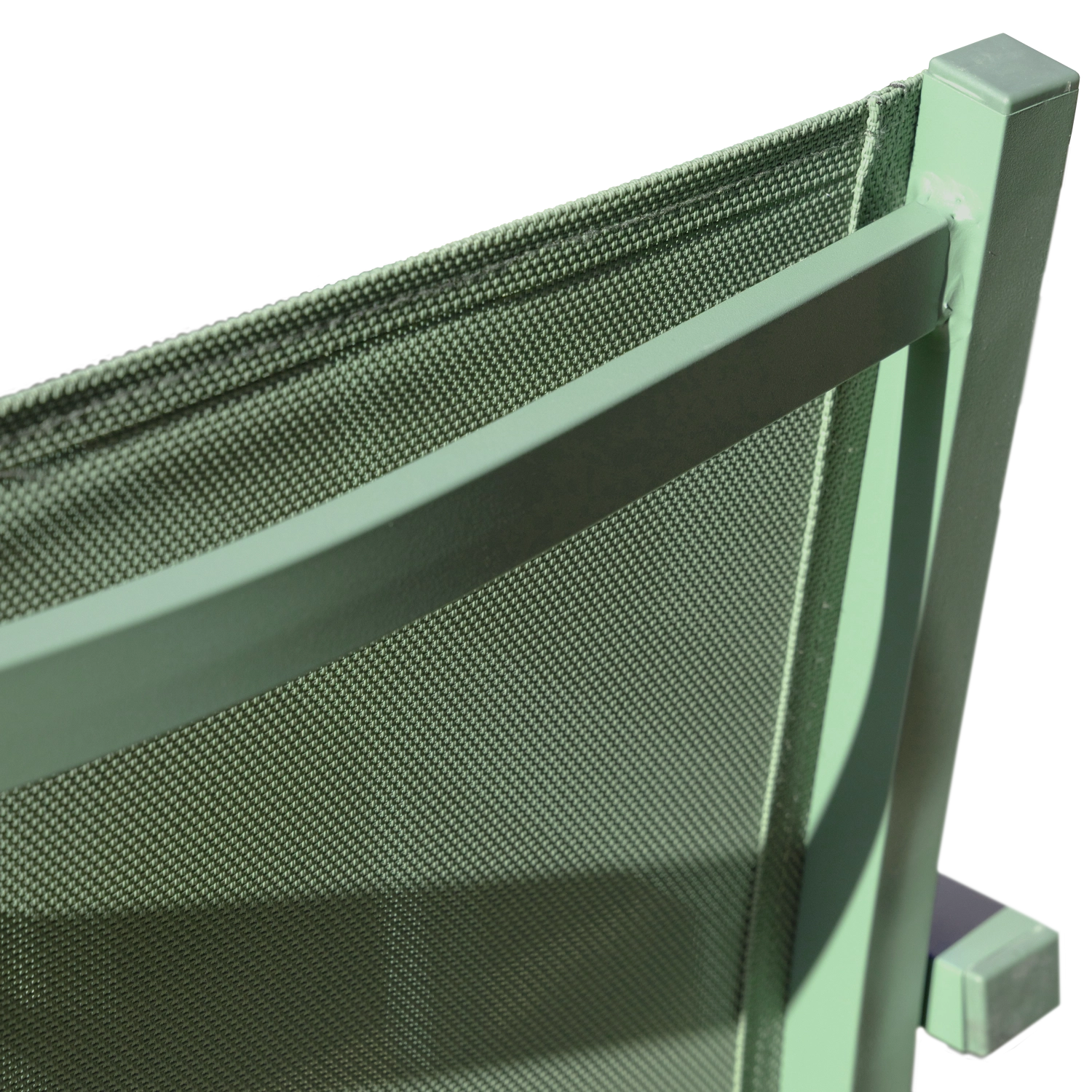 Conjunto de muebles de jardín de teca JAVA con sillas de aluminio verde salvia - 8 plazas