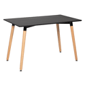 Set van 120cm PIA tafel en 4 NORA stoelen zwart