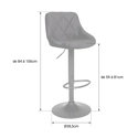 Lot de 2 tabourets de bar en velours gris ROBIN