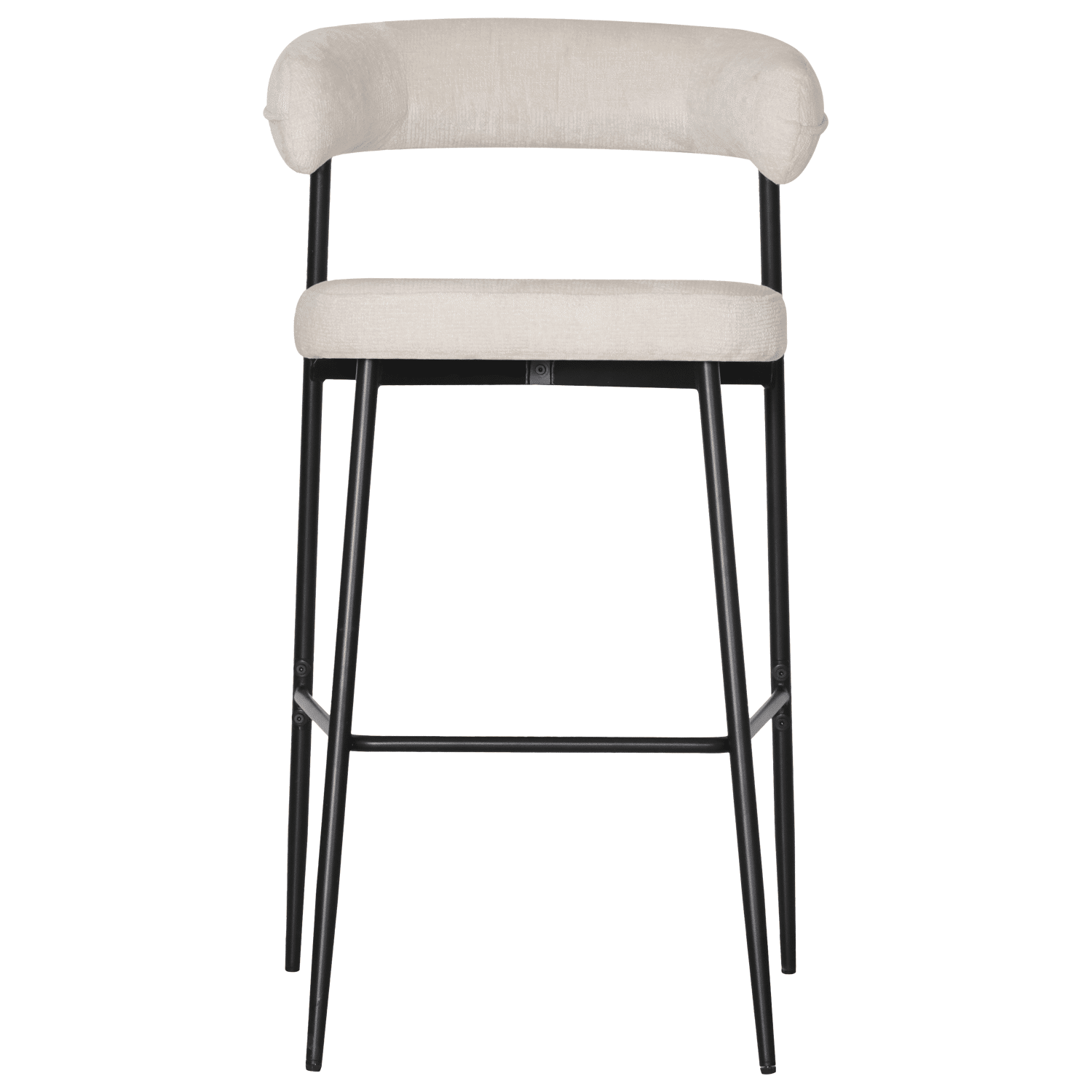 Lot de 2 tabourets de bar en tissu beige THEA