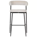 Lot de 2 tabourets de bar en tissu beige THEA