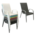 Satz von 8 Stühlen MARBELLA aus grauem Textilene - grauem Aluminium