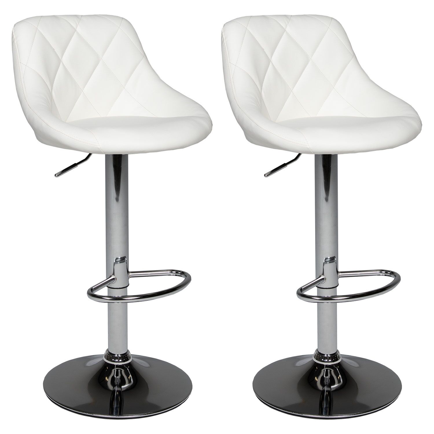 Lot de 2 tabourets de bar blanc JASPER