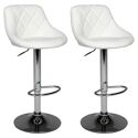 Lot de 2 tabourets de bar blanc JASPER